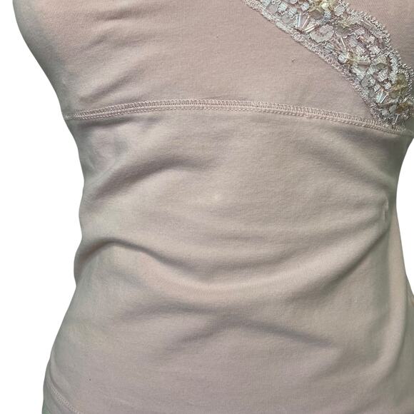 VTG Y2K GAP Coquette Baby Pink Sequin & Lace Cami - Picture 2 of 9